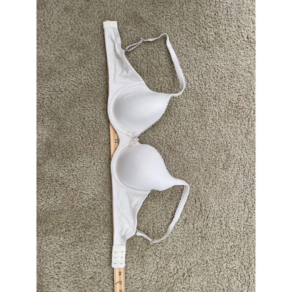 Victoria's Secret‎ 34D Smooth Demi T-Shirt Bra Beige Lace Trim Bow Detail